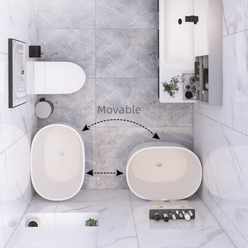 31.5" Oval Soaking Bathtub - Modern Acrylic Freestanding Design